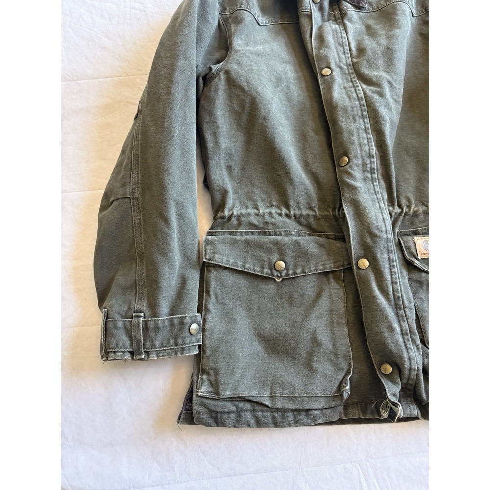 Vintage 90s Carhartt PB1366 Trail Parka Dark Olive Blanket Lined Jacket USA - Picture 4 of 16